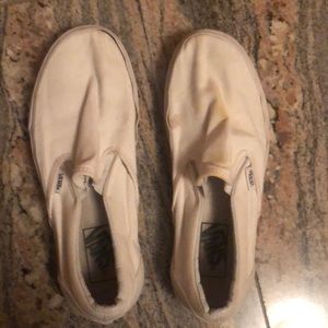 White slip on vans